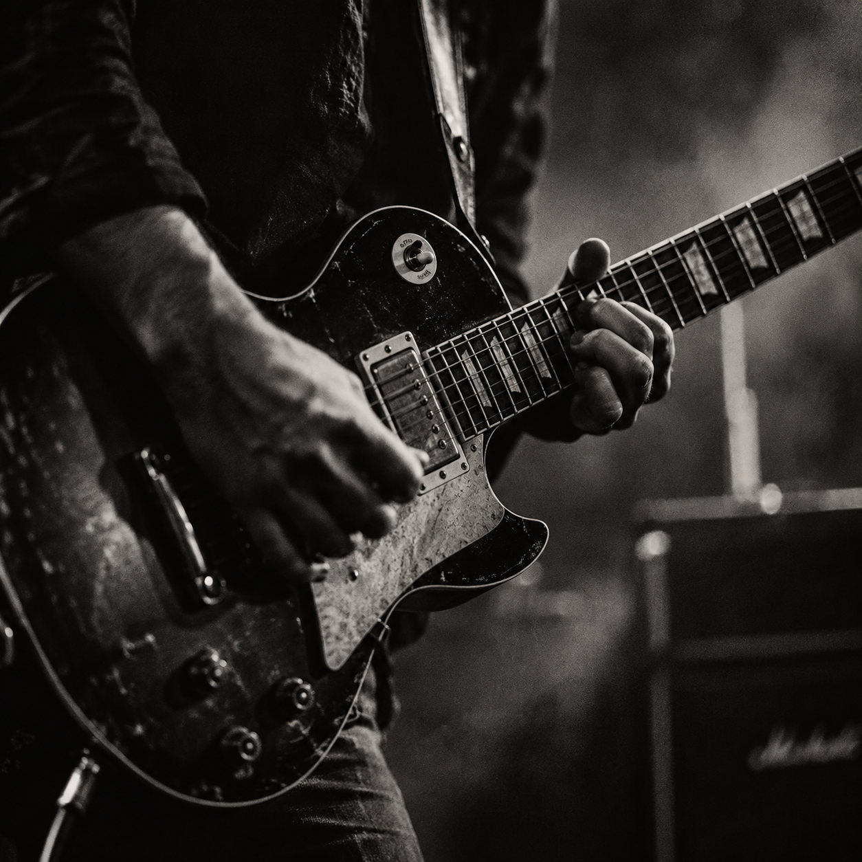 Electric guitar in monochrome